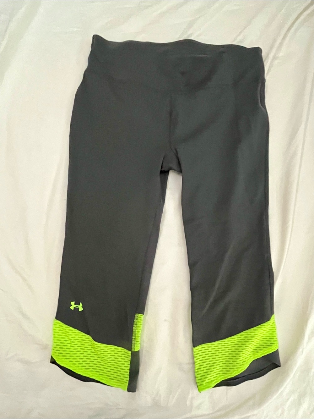 Under Armour Women’s Black Leggings with Neon Green Trim